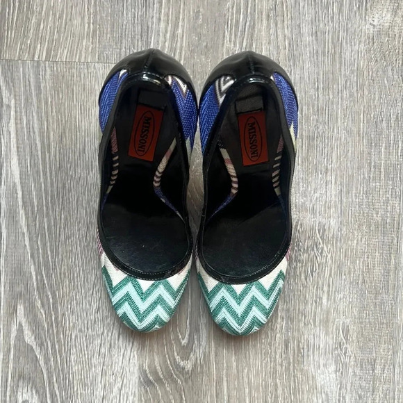 Missoni Chevron Print Round Toe Heels Multicolor - Picture 1 of 6